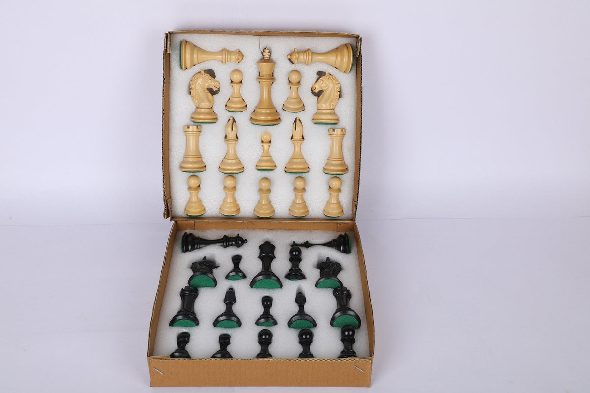 4" Alban Staunton Ebonywood & Boxwood Chess pieces Set Weighted 2 Extra queens- 4Q| chess gift| Christmas gift |