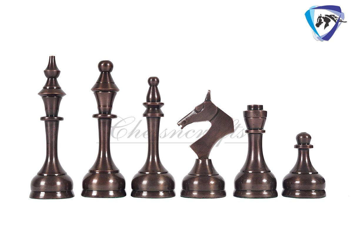 16" Brass Chess Board Set MODERN CLASSIC Chess Pieces Copper-Silver and Rosewood Chess board with Storage drawer- Chess Gift- Gift for Him