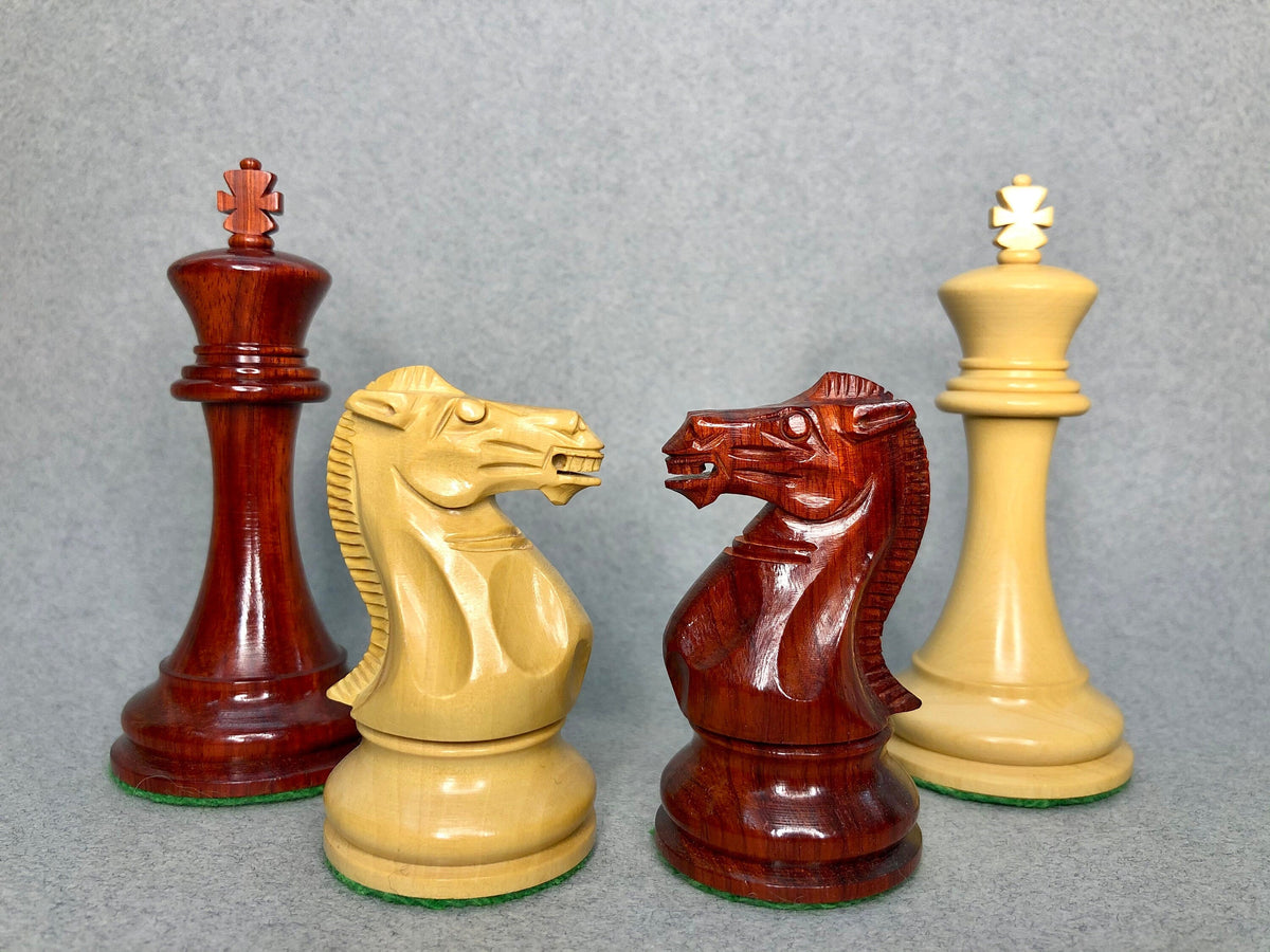 4.1" Bud Rosewood Staunton Chess Pieces Set ENGLISH CLUB SERIES Weighted w/ 2 Extra queens- 4Q