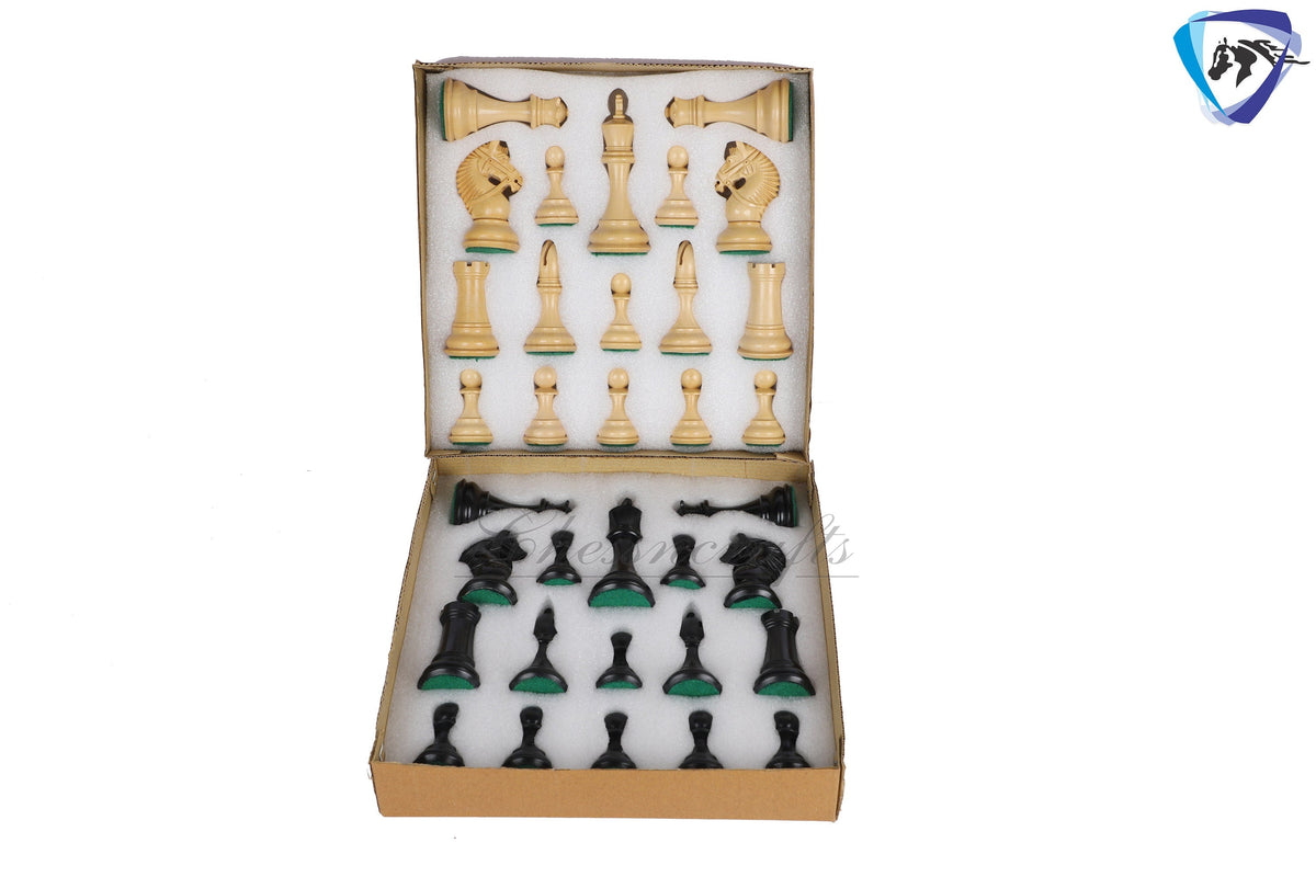 4.5" Luxury Staunton Ebonywood & Boxwood Chess pieces Set- COLUMBIAN Luxury- Triple Weighted 2 Extra queens- 4Q
