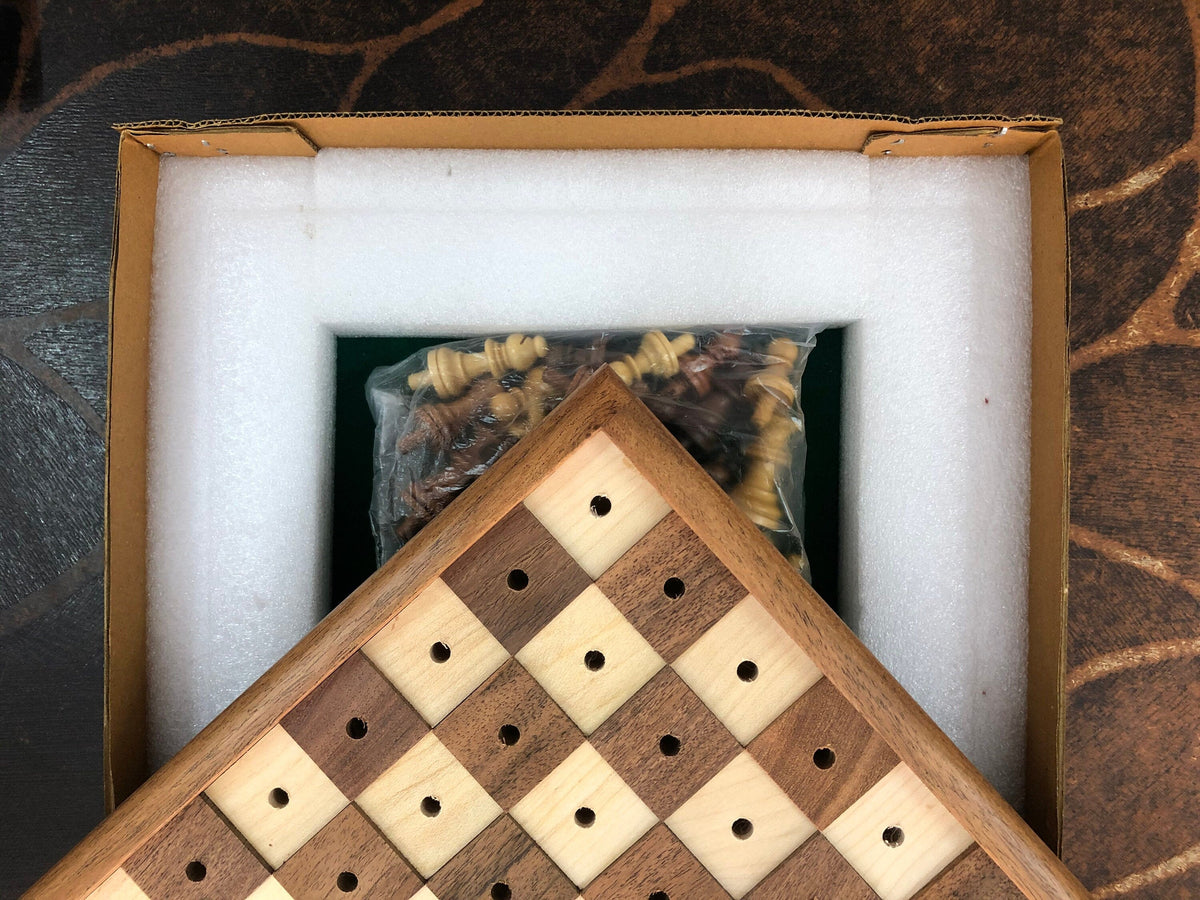 16" Blind chess set wooden Braille chess board set | 10" Blind Chess set | Braille Chess set | Chess for visually Impaired