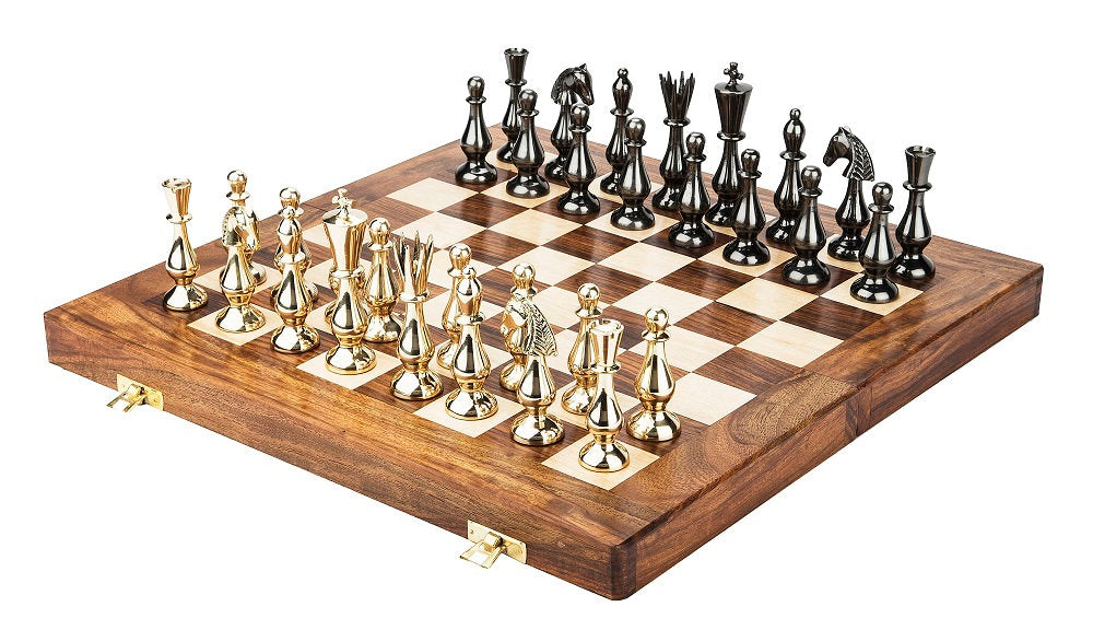 Brass Chess pieces set classical Sleek luxury Collector series King: 3.5" antique collector series Free storage box