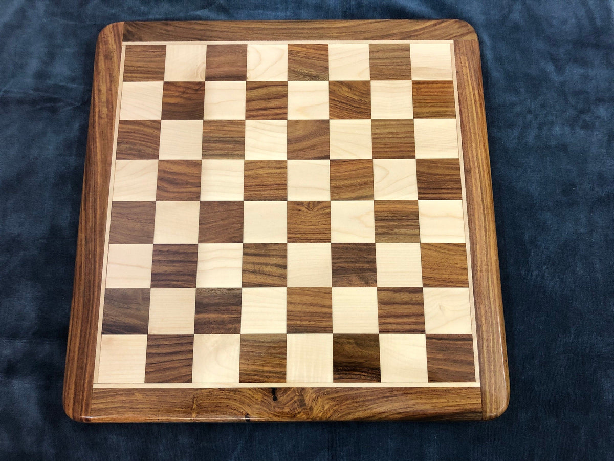 21" wooden(sheesham) flat chess board Rounded corners and edges Super fine smooth polish- Golden Rosewood & Maplewood.