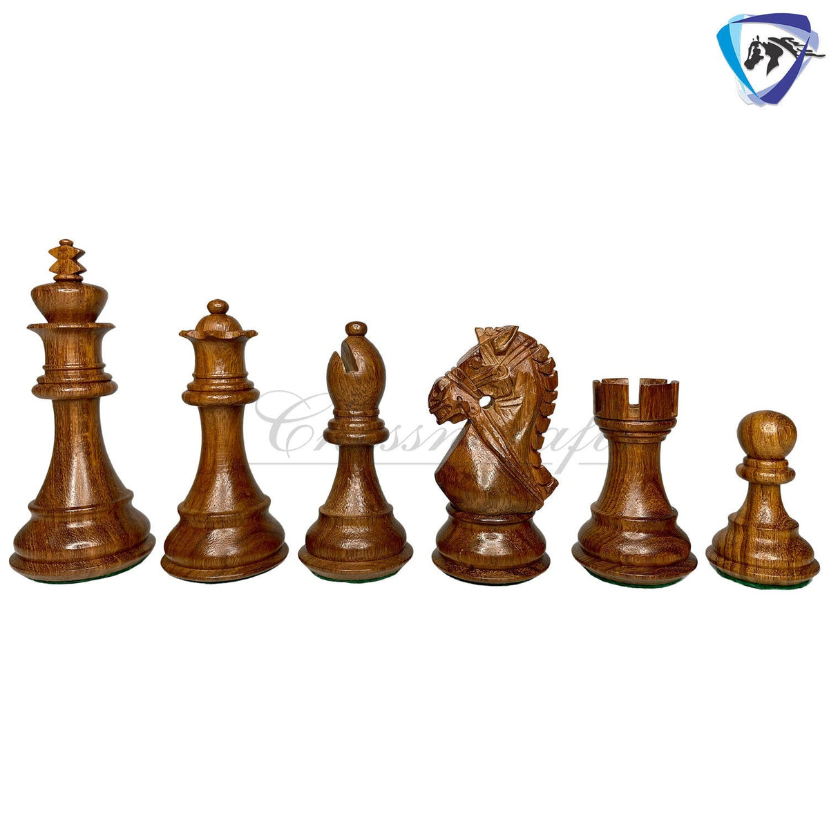 COMBO 4" Golden Rosewood Staunton chess pieces set BRIDLE SERIES Weighted w/ extra queens & 50mm Borderless Golden rosewood chess Board-