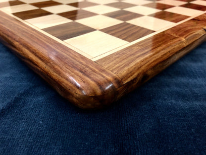 21" wooden(sheesham) flat chess board Rounded corners and edges Super fine smooth polish- Golden Rosewood & Maplewood.
