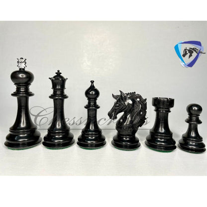 4.5" Luxury Staunton Bud Rosewood & Ebonywood Chess pieces Set- Alexander Luxury- Red Black- Triple Weighted - 2 Extra queens- 4Q