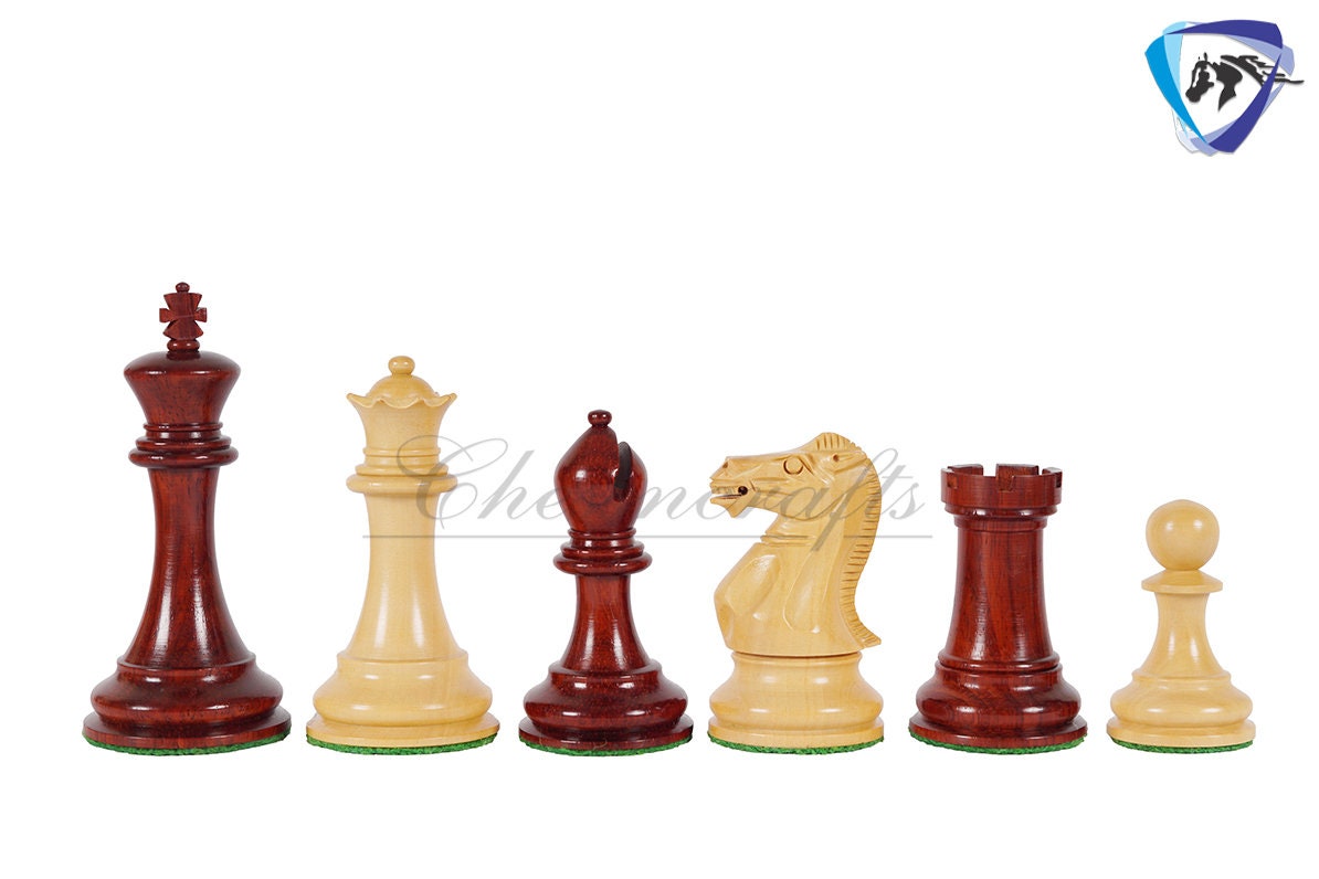 4.1" Bud Rosewood Staunton Chess Pieces Set  ENGLISH CLUB SERIES  Weighted w/ 2 Extra queens- 4Q