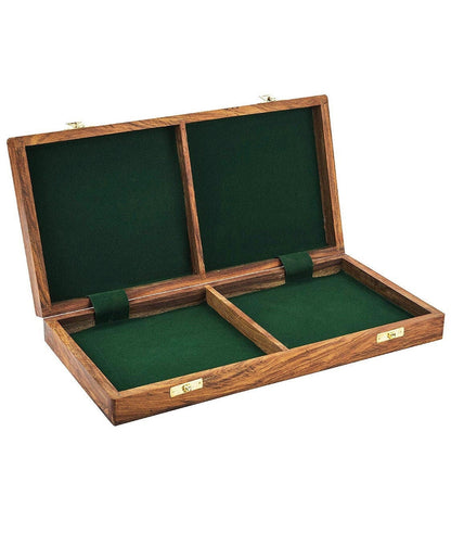 Solid Brass Chess pieces set French Silver copper King: 4.25" & Rose wood folding chess board-16" x 16" with chess pieces storage.
