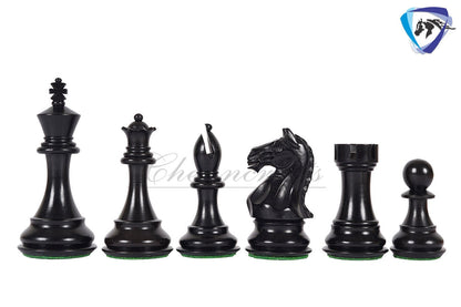 4" Staunton Ebonywood Chess pieces Set-Fierce Knight-Weighted-2 Extra queens- 19" Ebony wood Chess Board + Leather Storage Box COMBO