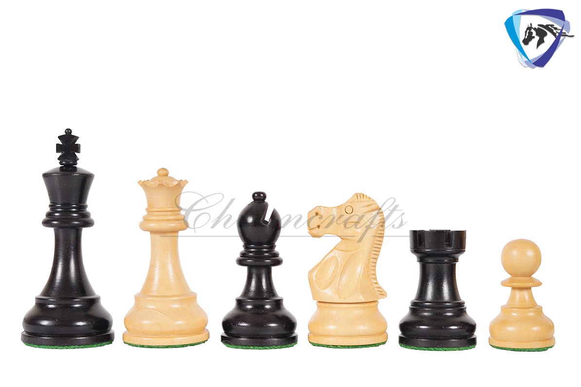 3.9" Reykjavik Staunton Chess pieces Set in Ebonized Boxwood- Weighted - 1972 Bobby Fischer Spassky championship chess 19" CHESS BOARD & BOX COMBO(optional)