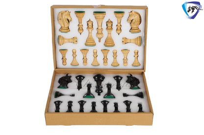 4.5" Luxury Staunton Ebony wood & Boxwood Chess pieces Set- Alexander Luxury- Triple Weighted 2 Extra queens- ONLY CHESS PIECES