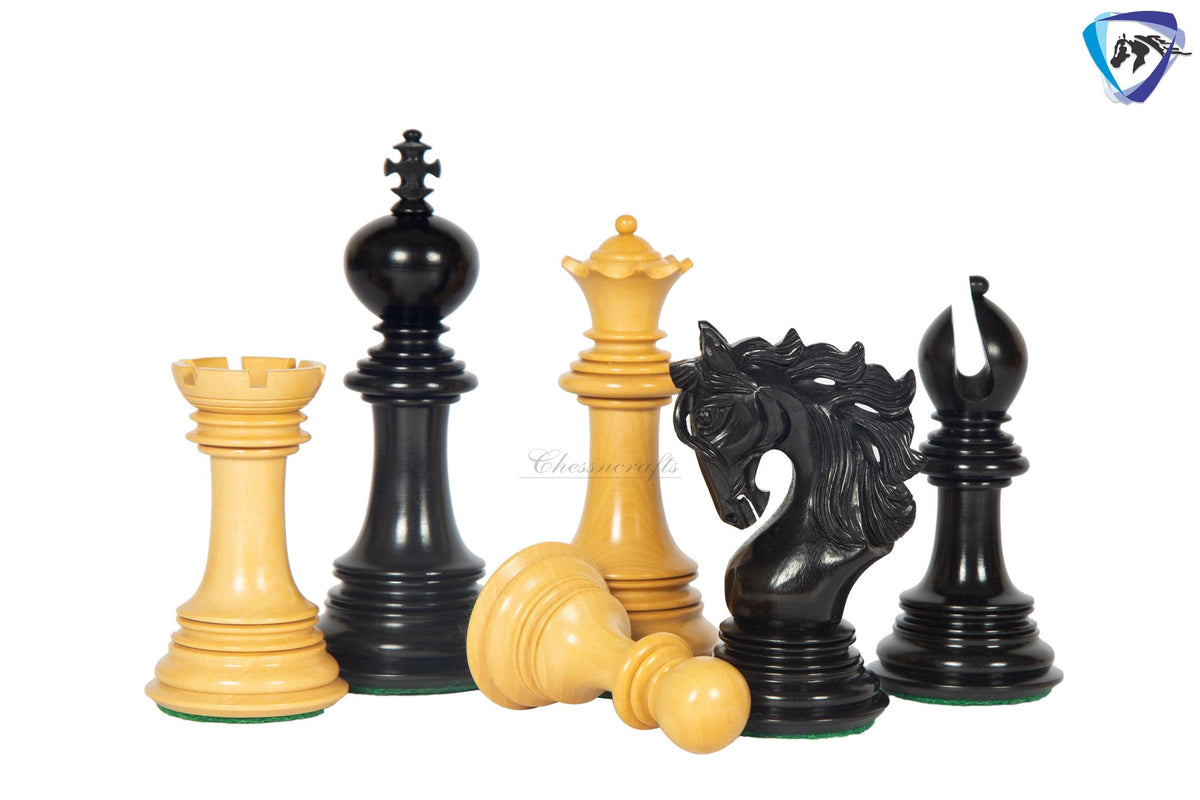 4.5" Staunton Ebony wood Chess pieces Set- BENEVENTO - Triple Weighted + 23" Ebony wood Chess Board(SQ:60mm)  + Leatherette storage Box.
