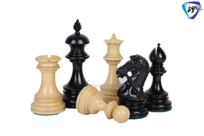 4.4" Luxury Staunton Ebony wood Chess pieces Set-ANDERSON Bridled Knight+ 21" Ebonywood chess board + Storage box for chess pieces.