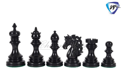 4.4" Staunton Ebony wood & German Wood(rare) Luxury Chess pieces Set- KENNEDY-JFK - Triple Weighted 2 Extra queens