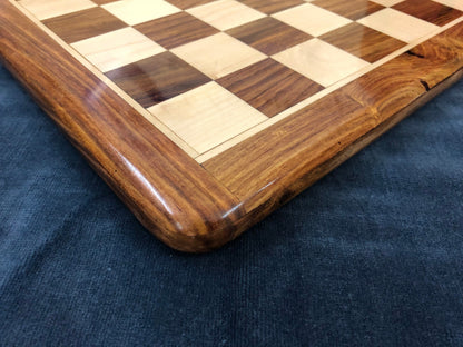19" wooden chess board with Rounded corners and edges- Super fine smooth polish- Golden Rosewood & Maplewood- square 51mm