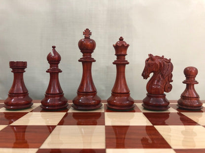 4.5" Luxury Staunton Bud Rosewood & Boxwood Chess pieces Set- Spartan Luxury Double Weighted 2 Extra queens- 4Q