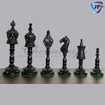 4.4" Camel Bone chess Pieces Set Designer Vintage collector series- Modern CARVED SERIES. Handmade Chess Gift.