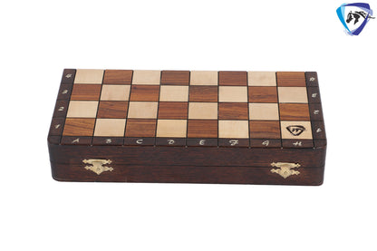 12" Folding wooden chess Magnetic Travel Chess Bord set with Extra Queens-Notations with storage bag | Antique look | BLACKFRIDAY SALE