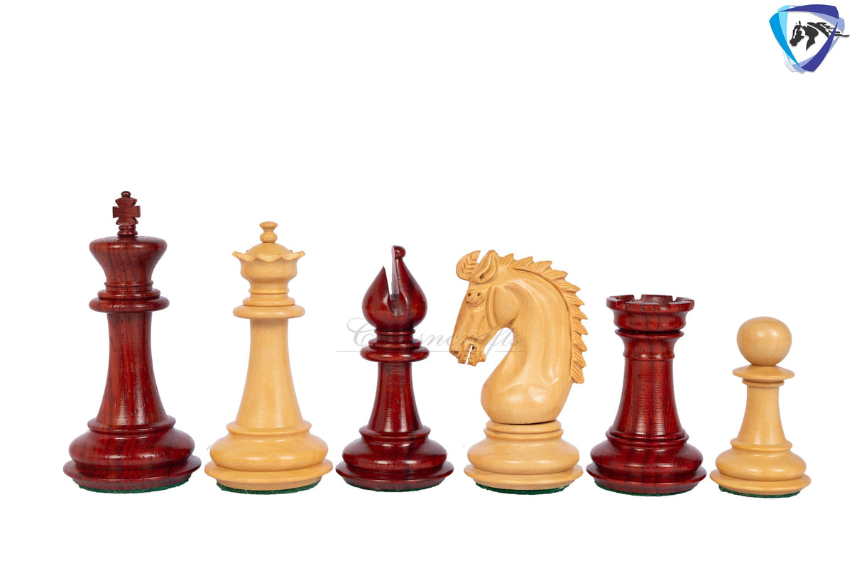 3.75" Staunton Bud Rosewood Chess pieces Set- THE ADVENT series + 50mm Borderless solid Budrosewood chess board + Leather storage box