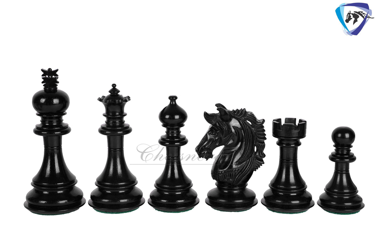 4.5" Luxury Staunton Ebony wood & Boxwood Chess pieces Set- Alexander Luxury- Triple Weighted 2 Extra queens- ONLY CHESS PIECES