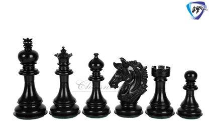 4.5" Luxury Staunton Ebony wood & Boxwood Chess pieces Set- Alexander Luxury- Triple Weighted 2 Extra queens- ONLY CHESS PIECES