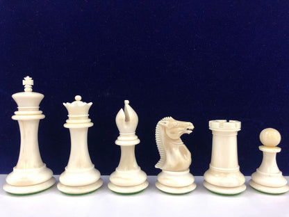1849 Reproduced COOKE JACQUES chess Pieces set Camel Bone Staunton king 3.75" hand carved unique collector vintage chess pieces