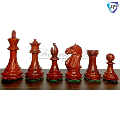 4" Staunton Bud Rosewood/ Padauk Chess pieces Set- Fierce Knight- Weighted 2 Extra queens- wood options - Golden Rosewood & Rosewood