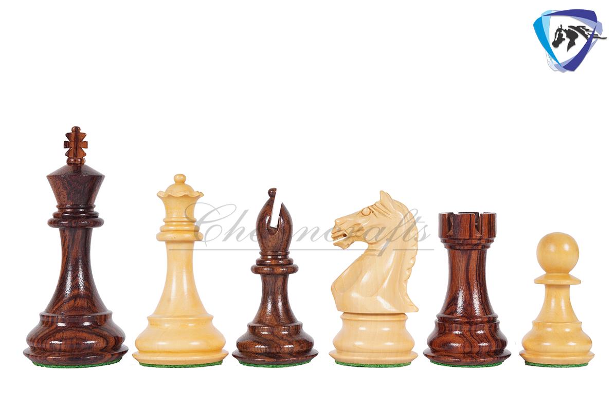 4" Staunton Bud Rosewood/ Padauk Chess pieces Set- Fierce Knight- Weighted 2 Extra queens- wood options - Golden Rosewood & Rosewood