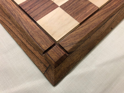 23" & 21" Golden Rosewood chess board special TAPERED design with MATTE Velvet polish DRUEKE style chess board