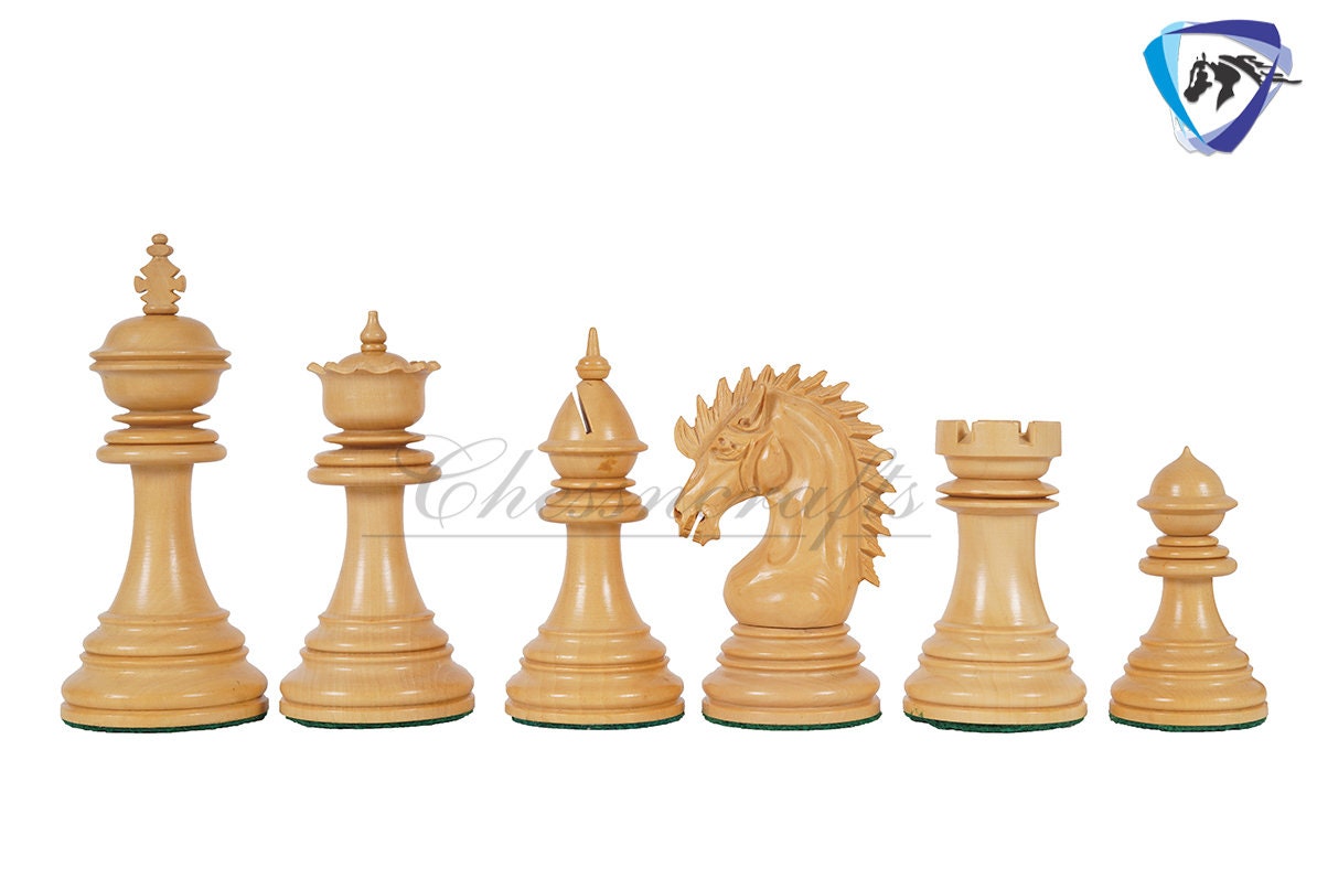 4.5" Staunton Ebonywood Collector Chess pieces Set- CYRUS Luxury- Heavy Weighted 2 Extra queens- 4Q