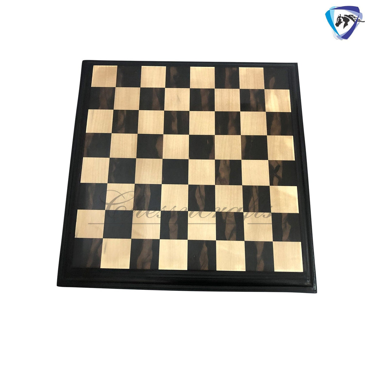 21" & 23" Ebony wood chess board STEPS BORDER ELEVATED Super fine smooth polish. Exclusive unique grain ebony wood