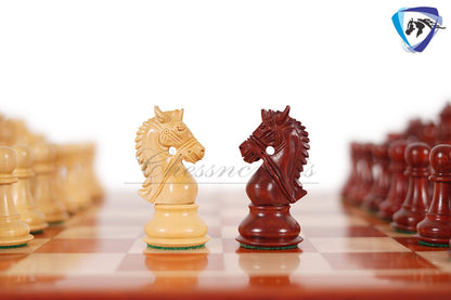 4.5" Bud Rosewood staunton chess pieces set BRIDLE SERIES Weighted w/ extra queens.