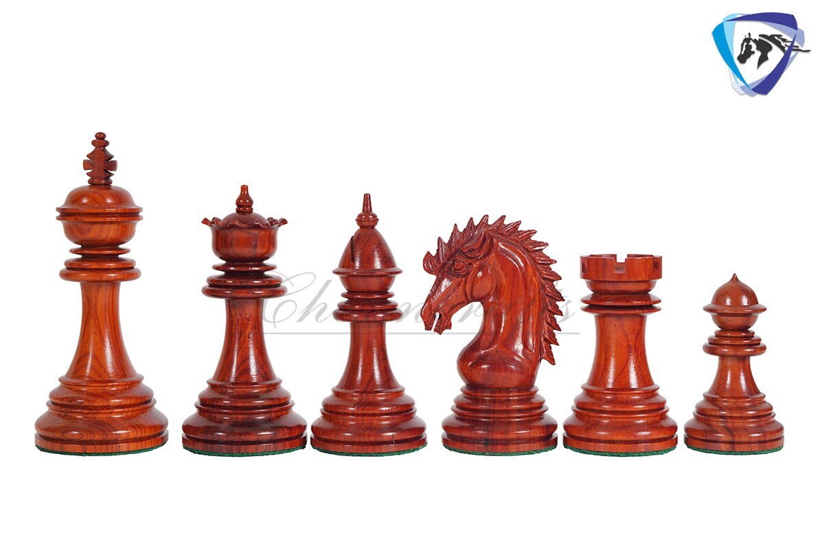 4.5" Staunton Bud Rosewood Chess pieces Set- CYRUS Series-Weighted -Extra queens + 21" Bud Rosewood chess Board + Storage Box COMBO