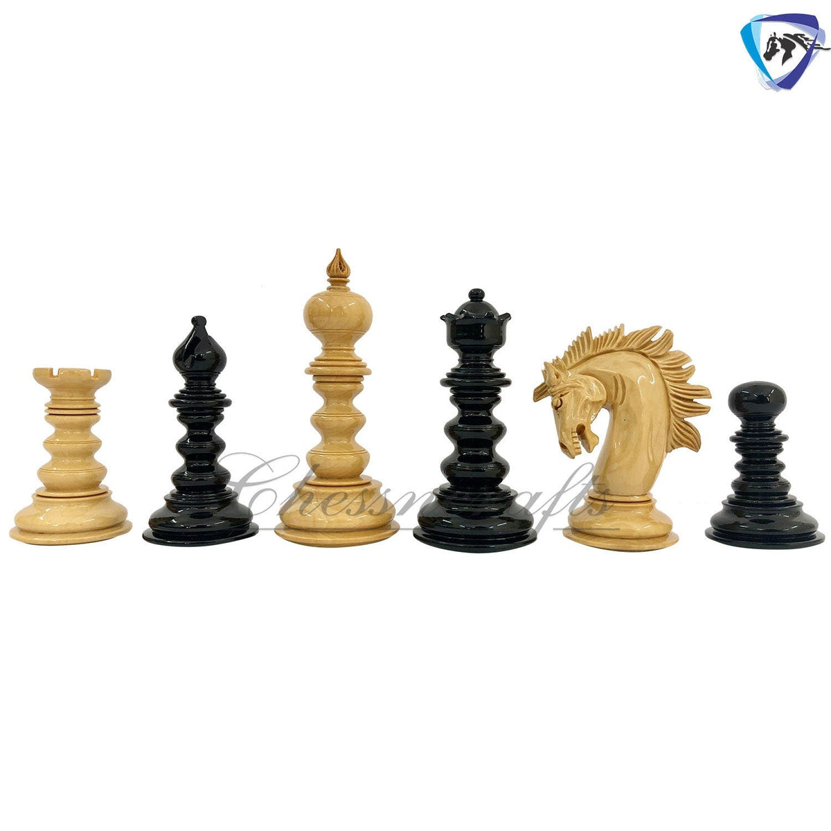 4.4" Staunton Ebony wood / Bud Rosewood Chess pieces Set- St. Petersburg-Savano Luxury Artisan Series- Heavy Weighted 2 Extra queens