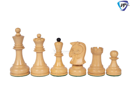 1950 Fischer Dubrovnik Ebonywood chess pieces set King-3.8" + 21" Ebonywood chess board(SQ:55MM) + Leather Storage box-Luxury