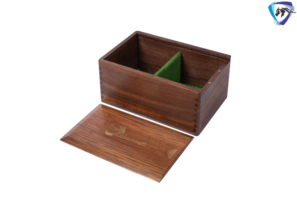 King: 3" & 3.75" Tournament Golden Rose wood chess pieces set German knight + Sheesham wood storage box