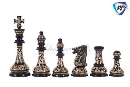 21" Giant Brass chess Board set Luxury Hand carving chess board & King: 4.75" Brass Chess Pieces set With storage Box- Big Size Metal Chess
