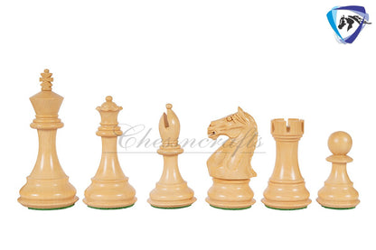 4" Staunton Ebonywood Chess pieces Set-Fierce Knight-Weighted-2 Extra queens- 19" Ebony wood Chess Board + Leather Storage Box COMBO
