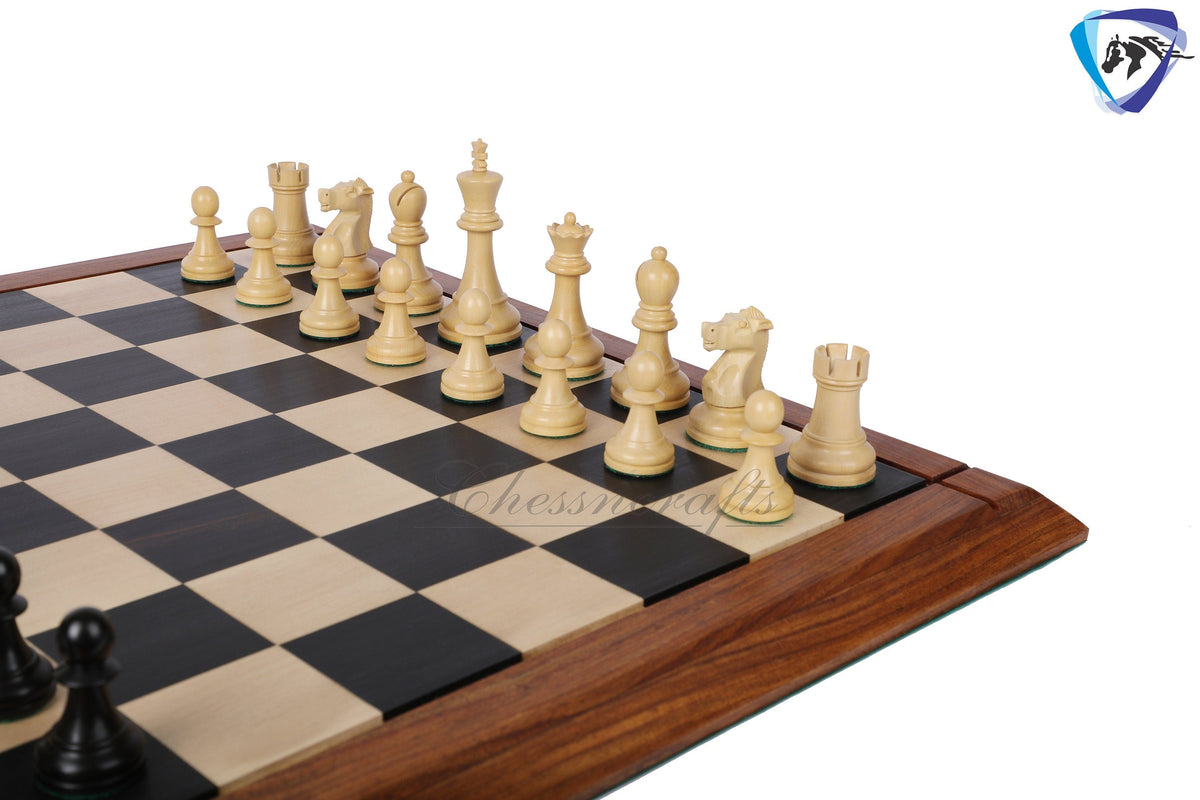 3.75" Fischer-Spassky Chess Pieces set in  Ebonized Boxwood 1972 World Championship Chessmen - Weighted -2 Extra queens 4Q| chess gift|