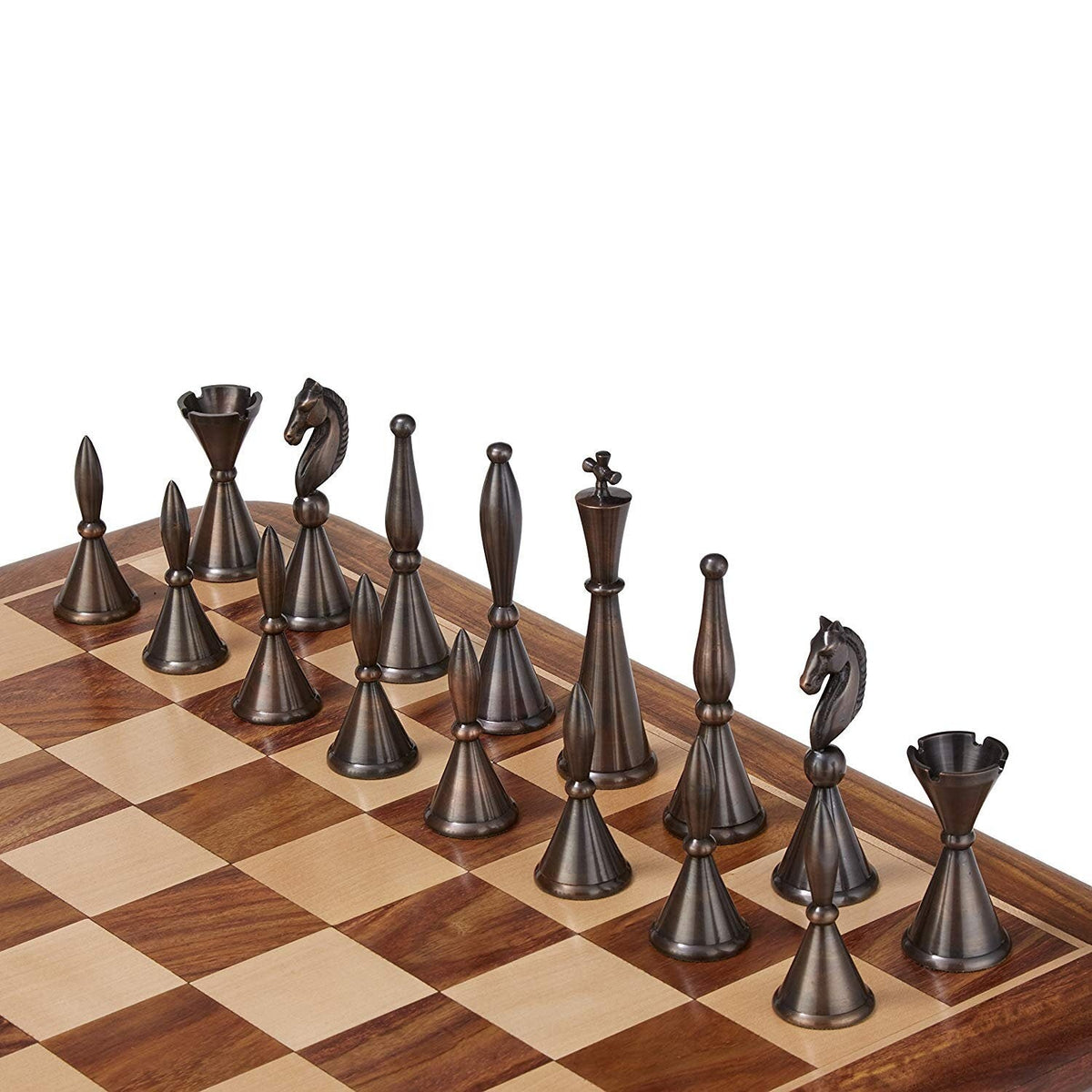 Solid Brass Chess pieces set French Silver copper King: 4.25"