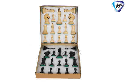 4.5" Luxury Staunton Ebonywood & Boxwood Chess pieces Set- COLUMBIAN Luxury- Triple Weighted 2 Extra queens- 4Q