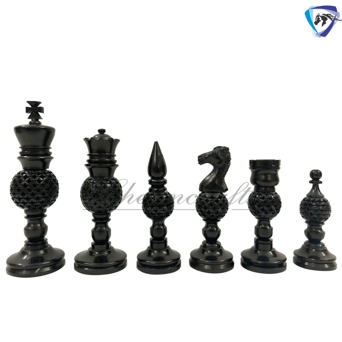 Bone chess pieces set king 4.1" hand carved camel bone chess set MESH BALL DESIGN