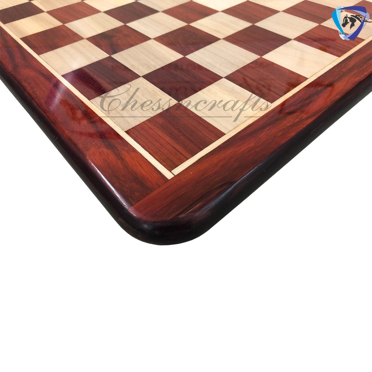 21" and 19" Bud Rosewood(African Padauk) & Maple wood chess board Rounded corners and edges Super fine smooth polish