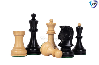 1950 Fischer Dubrovnik Ebonywood chess pieces set King-3.8" + 21" Ebonywood chess board(SQ:55MM) + Leather Storage box-Luxury
