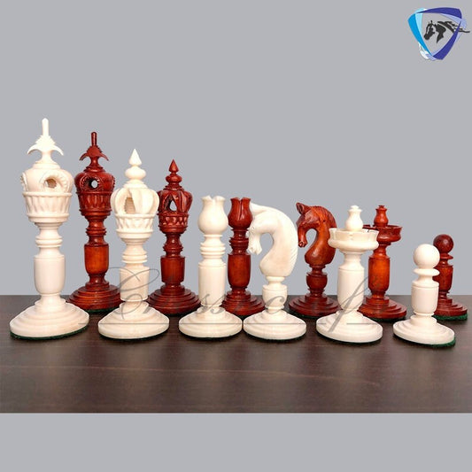 Combo Luxury Camel Bone Chess pieces Set ANTIQUE- White & 18" INLAY Art work Wooden folding chess board set.