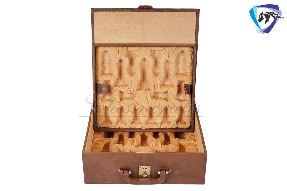 4.5" Bud Rosewood Staunton Chess pieces Set- CAVALIER Series + 23" Bud Rosewood Chess Board(sq-60mm) + Leather Storage Box