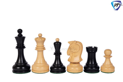 1950 Fischer Dubrovnik Ebonywood chess pieces set King-3.8" + 21" Ebonywood chess board(SQ:55MM) + Leather Storage box-Luxury