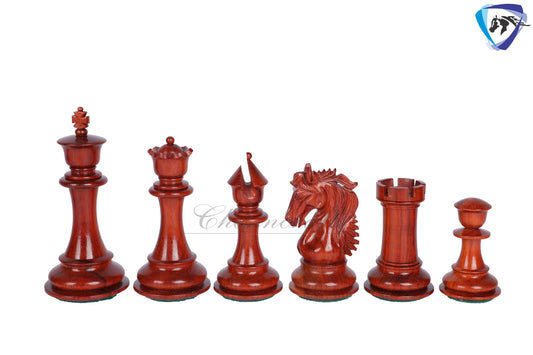 4.5" Luxury Staunton Bud Rosewood Chess pieces Set - STALLION SERIES + 23" Bud rosewood chess board (SQ: 60mm) + Leatherette Storage box