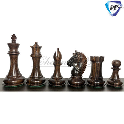 Chess Set COMBO of 4.1" Staunton Rose wood Chess Pieces EXCALIBUR Weighted with 19" Rosewood Chess board  2 Extra queens