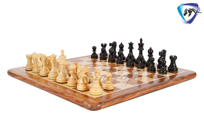 3.9" Reykjavik Staunton Chess pieces Set in Ebonized Boxwood- Weighted - 1972 Bobby Fischer Spassky championship chess 19" CHESS BOARD & BOX COMBO(optional)